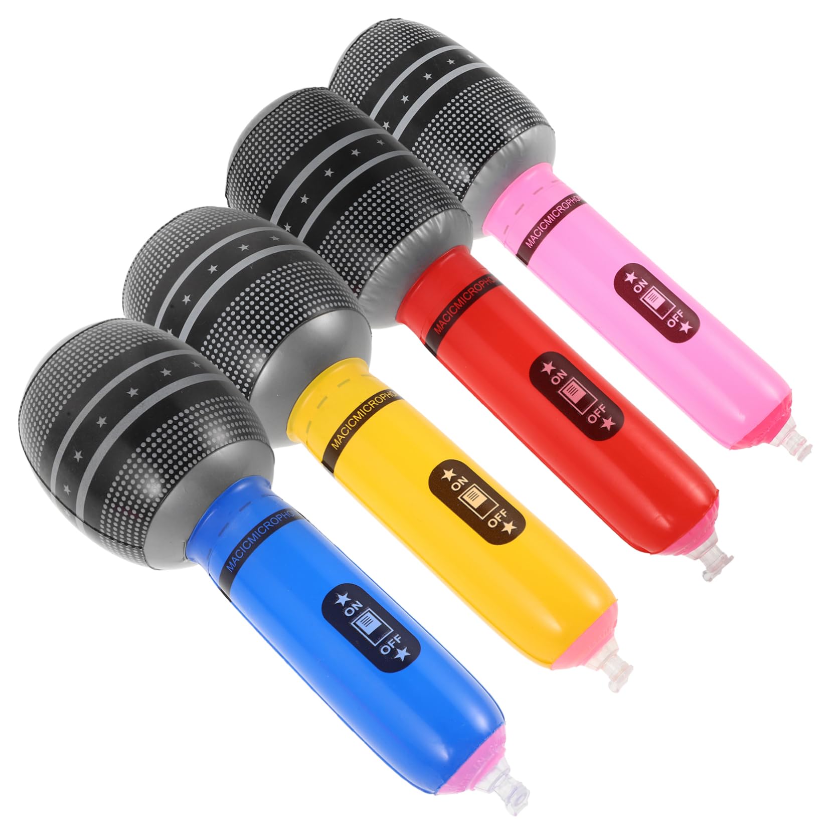 Amazon | 10個 空気注入式マイク 爆破マイク プラスチックマイクおもちゃ 歌う誕生日パーティーデコレーション 音楽コンサートテーマ パーティー用品  | カラオケ | おもちゃ 空気注入式マイクパーティー記念品 24個 PVC製 ブローアップマイクバルーン おもちゃ小道具 子供用 誕生日 カラオケ コンサート