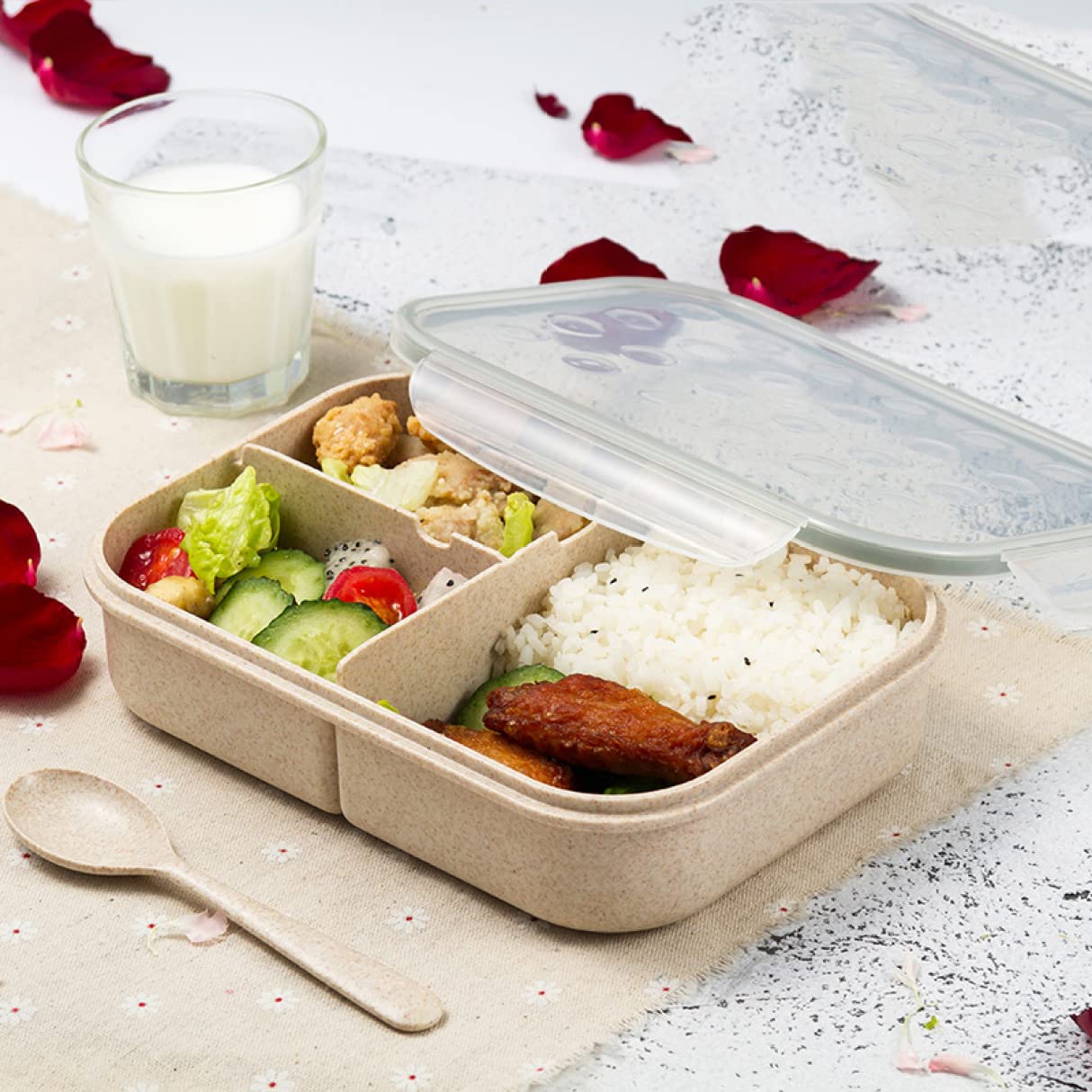Amazon｜MJKQ9 弁当箱 大容量 ピンク ランチボックス 1800ml 無地