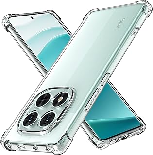 COPIKE Coque Antichoc pour Xiaomi Redmi Note 14 Pro 5G avec Protection Caméra, Étui de Silicone Mince Souple TPU Anti-Jaune Housse, Transparent