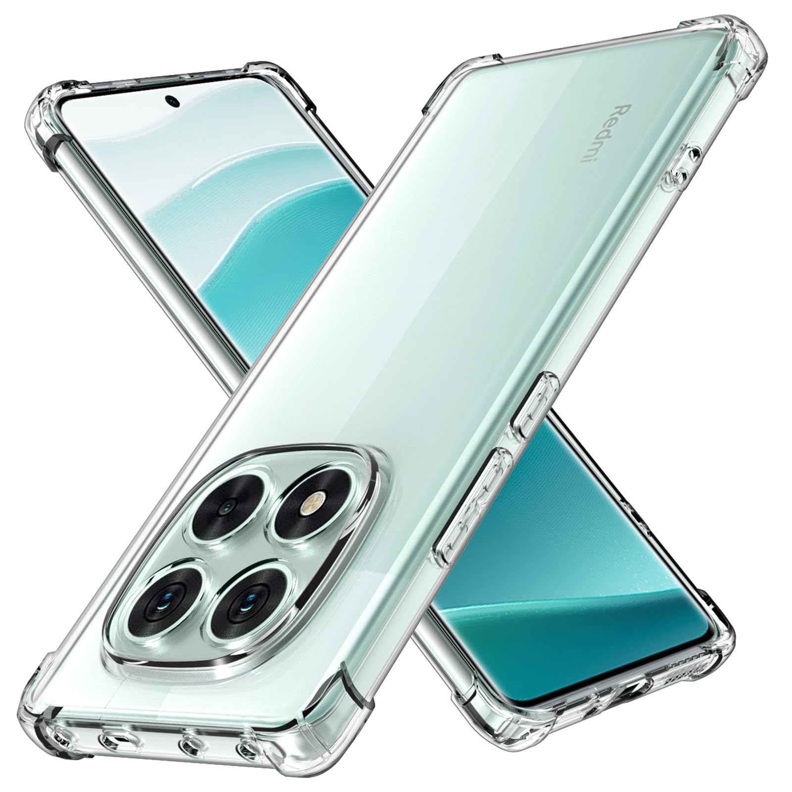 COPIKE Cover Antiurto per Xiaomi Redmi Note 14 Pro 5G e Protezione Fotocamera, Custodia Silicona Anti Graffio TPU Sottile, Trasparente