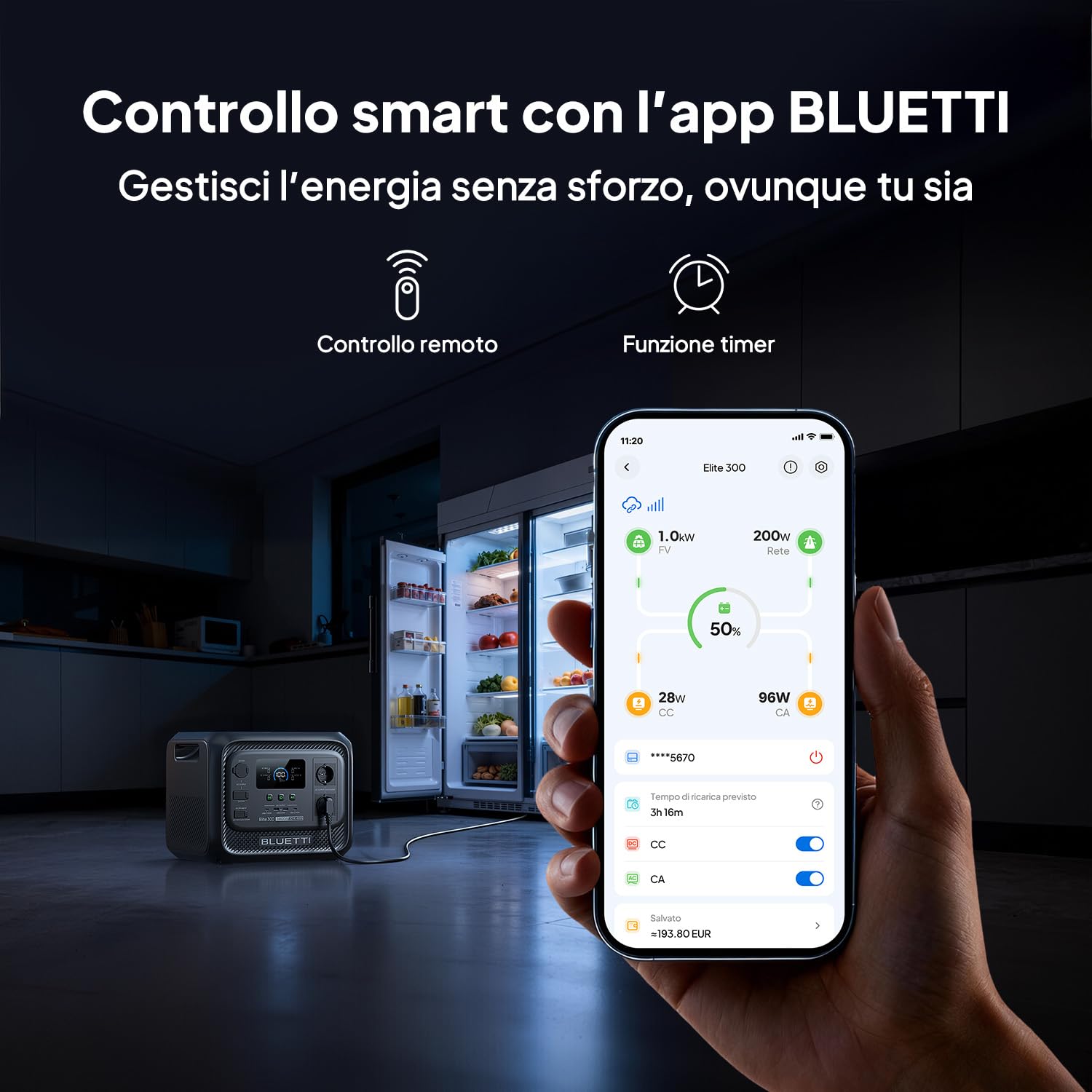 BLUETTI Elite 300 Stazione di energia portatile (Novità 2026), batteria LiFePO₄ da 3014,4 Wh, 2400 W AC (4800 W di picco), 3 kWh compatta per backup domestico, campeggio e camper