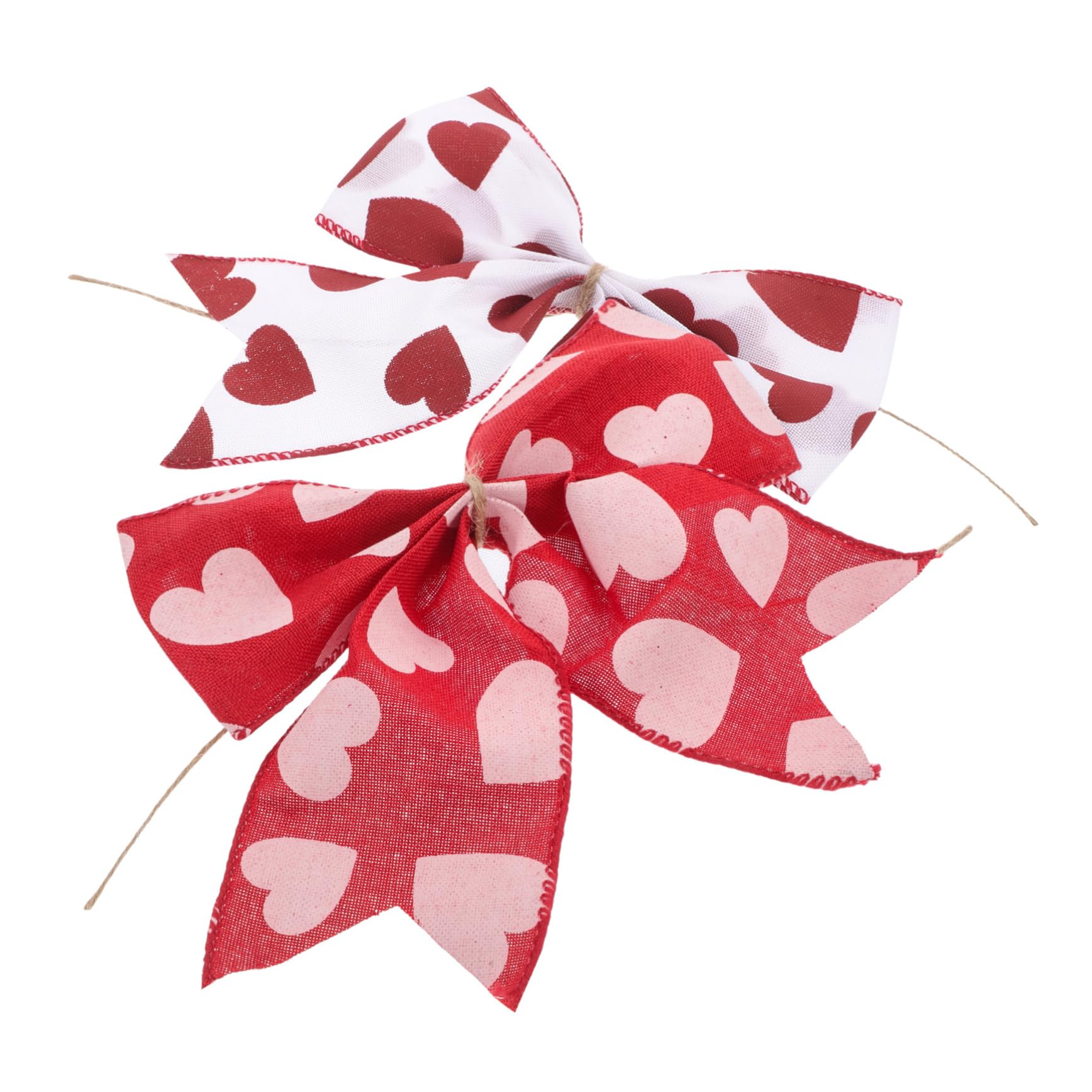 VALICLUD 2pièces Nœuds Décoratifs Romantiques à Motif Cœur pour Saint-Valentin Les Mariages et Emballage Cadeau Jolis Nœuds Imprimés Amour pour Décoration Festive