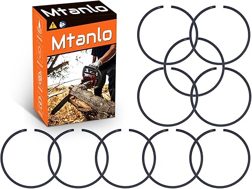 Miniatura 1 de Mtanlo Anillos de pistón de 1.811in para Stihl 028 029 034 MS191 MS290 BR400 SR400 Part 11180343001, 10 anillos de pistón