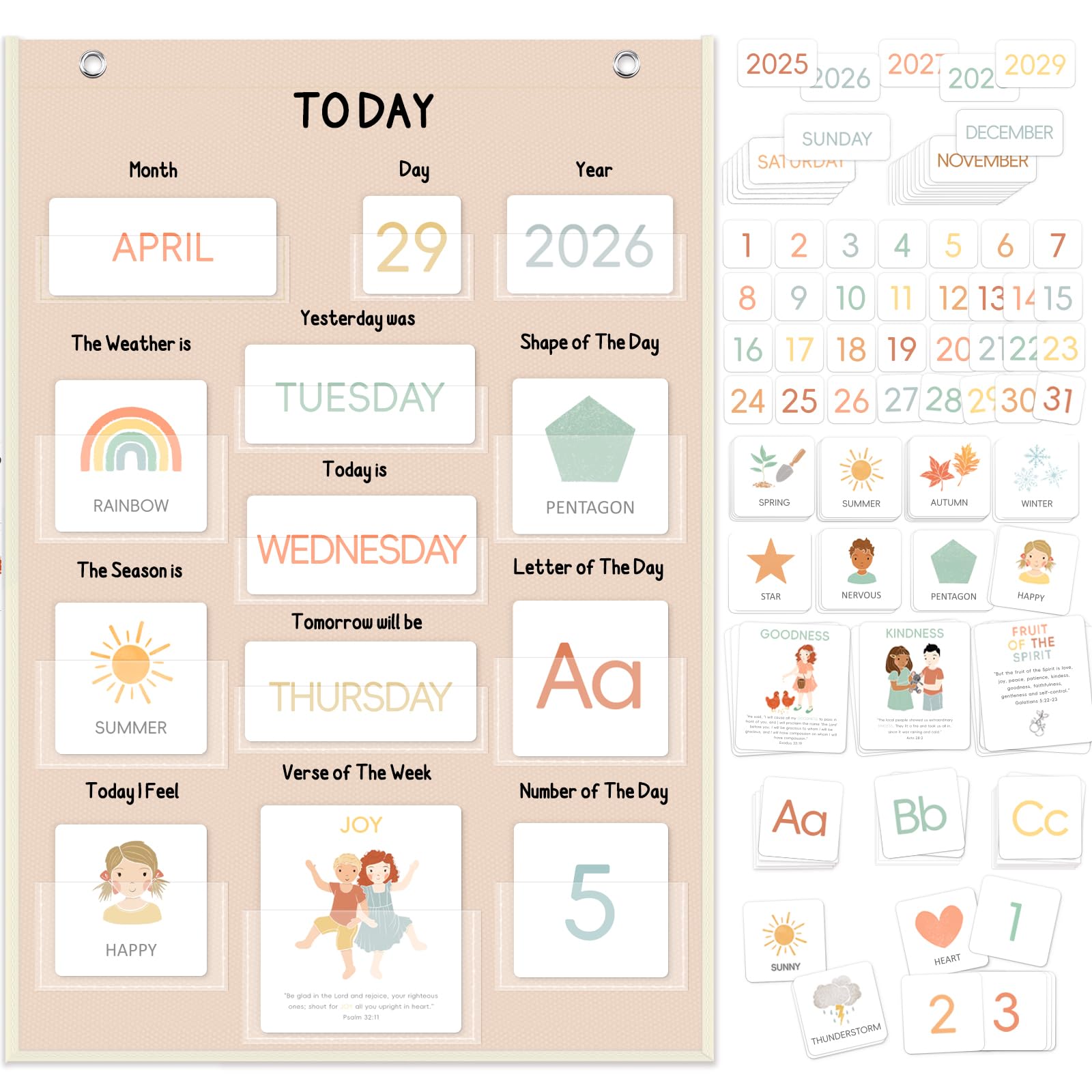 Photo 1 of ALSLEA All About Today Calendar and Weather Pocket Chart