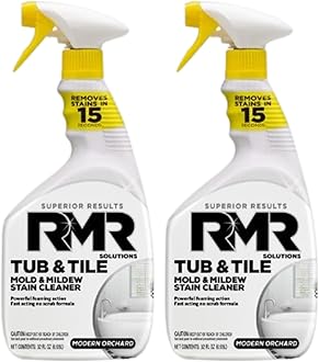 RMR - Tub and Tile Cleaner, Mold Stain & Mildew Stain Remover, Industrial-Strength, No-Scrub Cleaner, 32 Fl Oz, 2 Pack