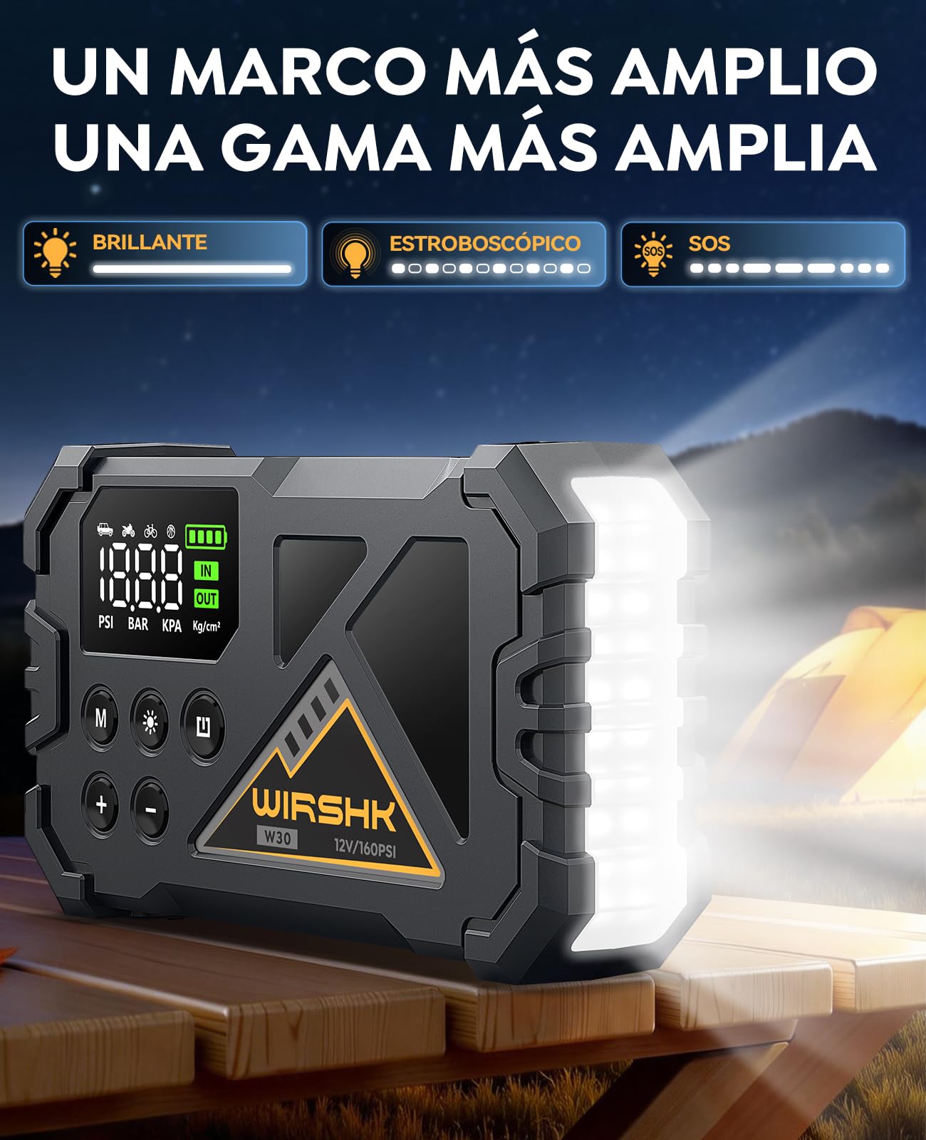 Arrancador de Coche 8000A con Compresor de Aire 160PSI, Booster 12V para All Gasolina y Diésel 10L,Pantalla LCD Multifunción con Visualización Precisa, Linterna LED de 600 LM | Arranque de Emergencia, Inflador Integrado, Portátil, Multifunción, Para Vehíc