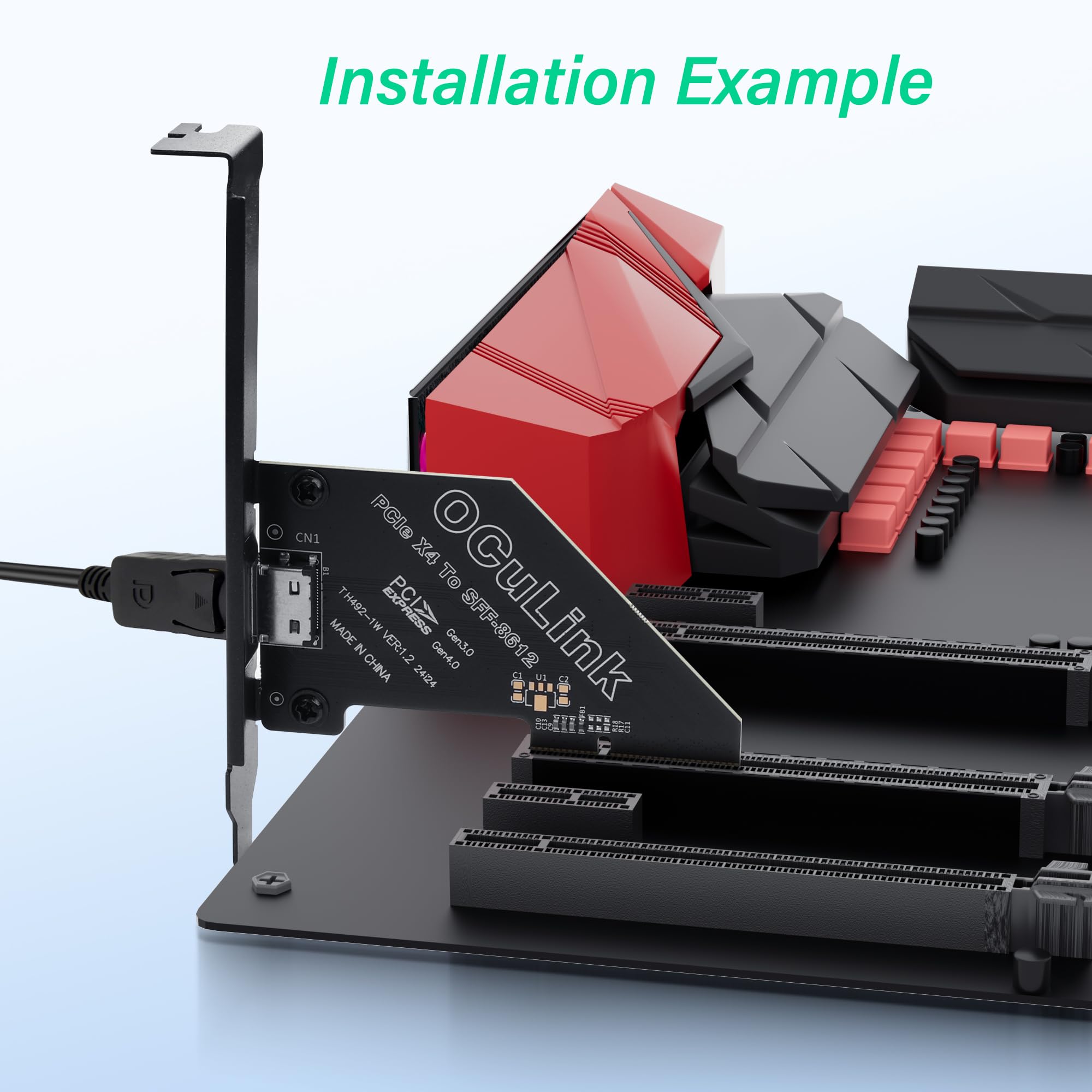 SinLoon PCIE do Oculink SFF-8612 adapter PCI-Express 4.0 Oculink zewnętrzna karta graficzna z uchwytem gniazda (PCIE X4)