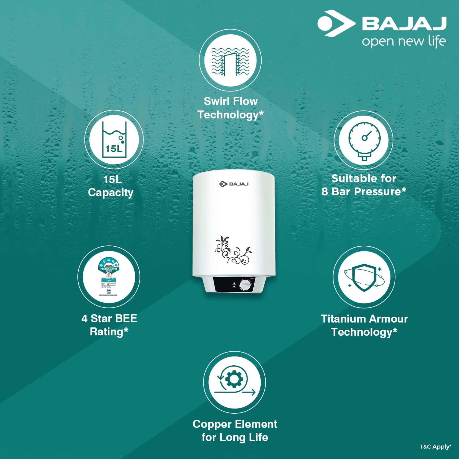 Buy Bajaj Popular Plus Storage 15-Litre Vertical 4 Star Water Heater, White  Online at Low Prices in India - Amazon.in