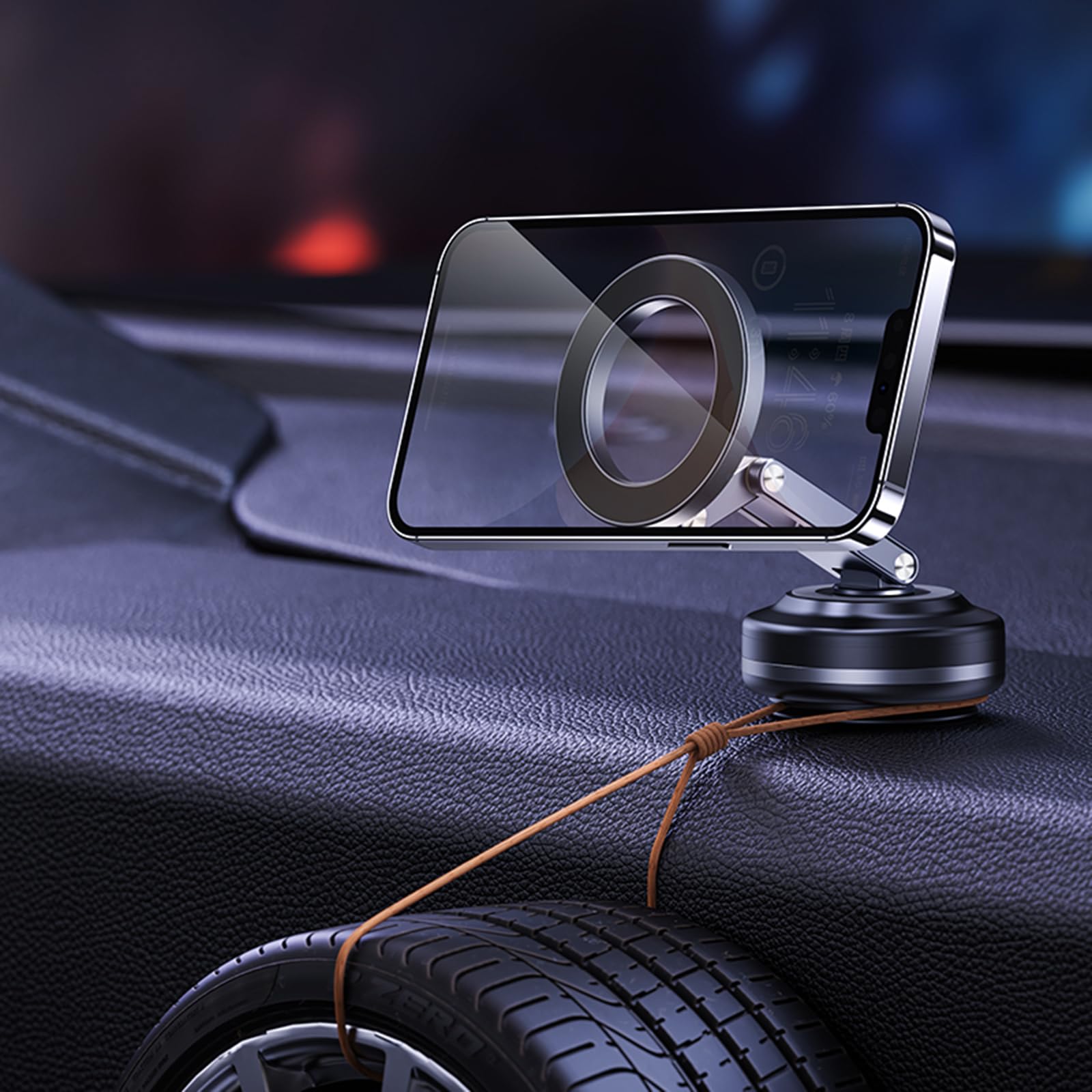 Staffa Supporto Magnetica per Montaggio Smartphone Parabrezza con Aspirazione A Vuoto Ruotabile A 360 Gradi Videochiamate Navigazione Supporto Telefono Auto