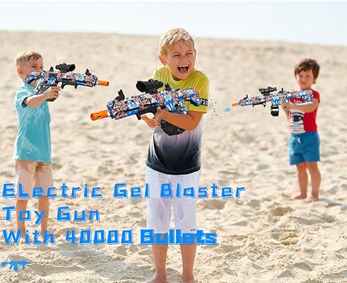 Miniatura 8 de Lanzador eléctrico de bolas de gel, lanzador automático de bolas de salpicaduras de alta velocidad con más de 40000 cuentas de agua y gafas,