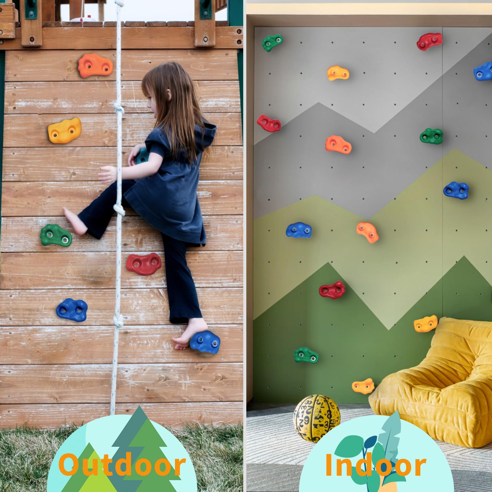 CIMOYBAI 10 Pezzi Prese Arrampicata con Maniglie per Torri Gioco, Prese D'arrampicata per Pareti, Colorato Parete Arrampicata Bambini, con Viti di Fissaggio