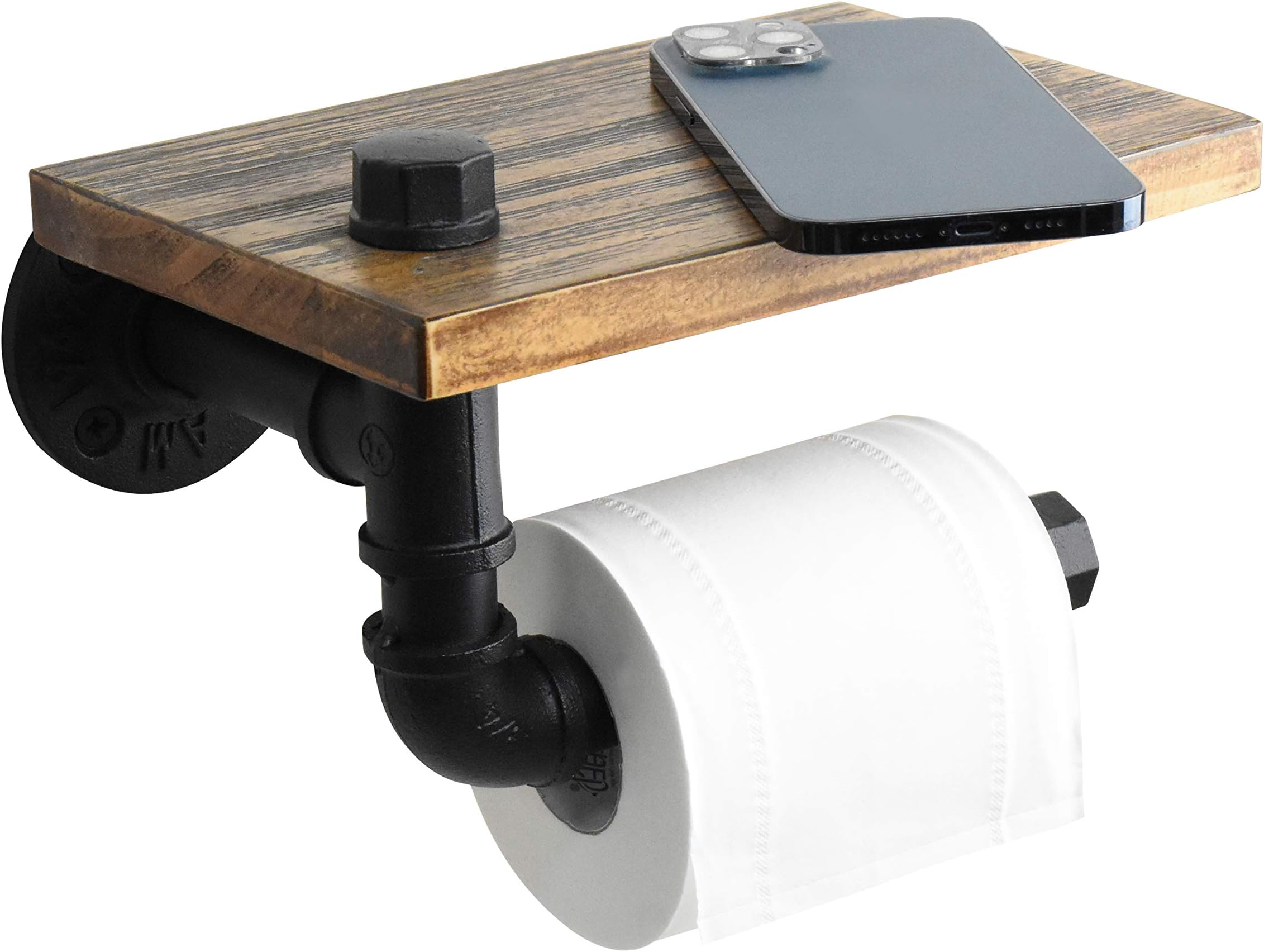 Amazon.com: Luuuuucky Toilet Paper Holder with Shelf, Industrial Wall ...