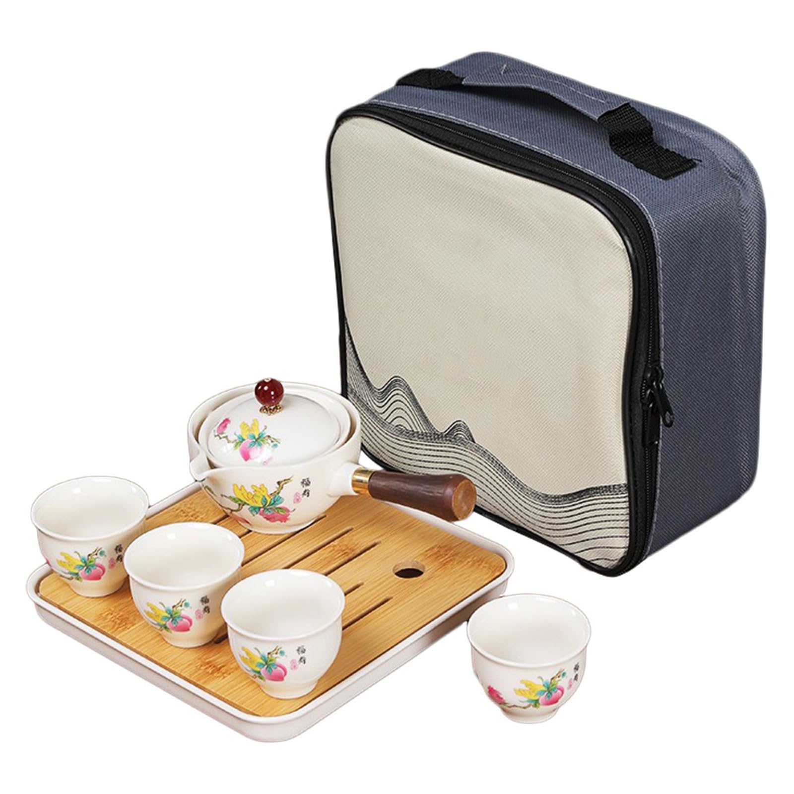 Kit de Té de Viaje Portátil de Cerámica, Ligero y Compacto