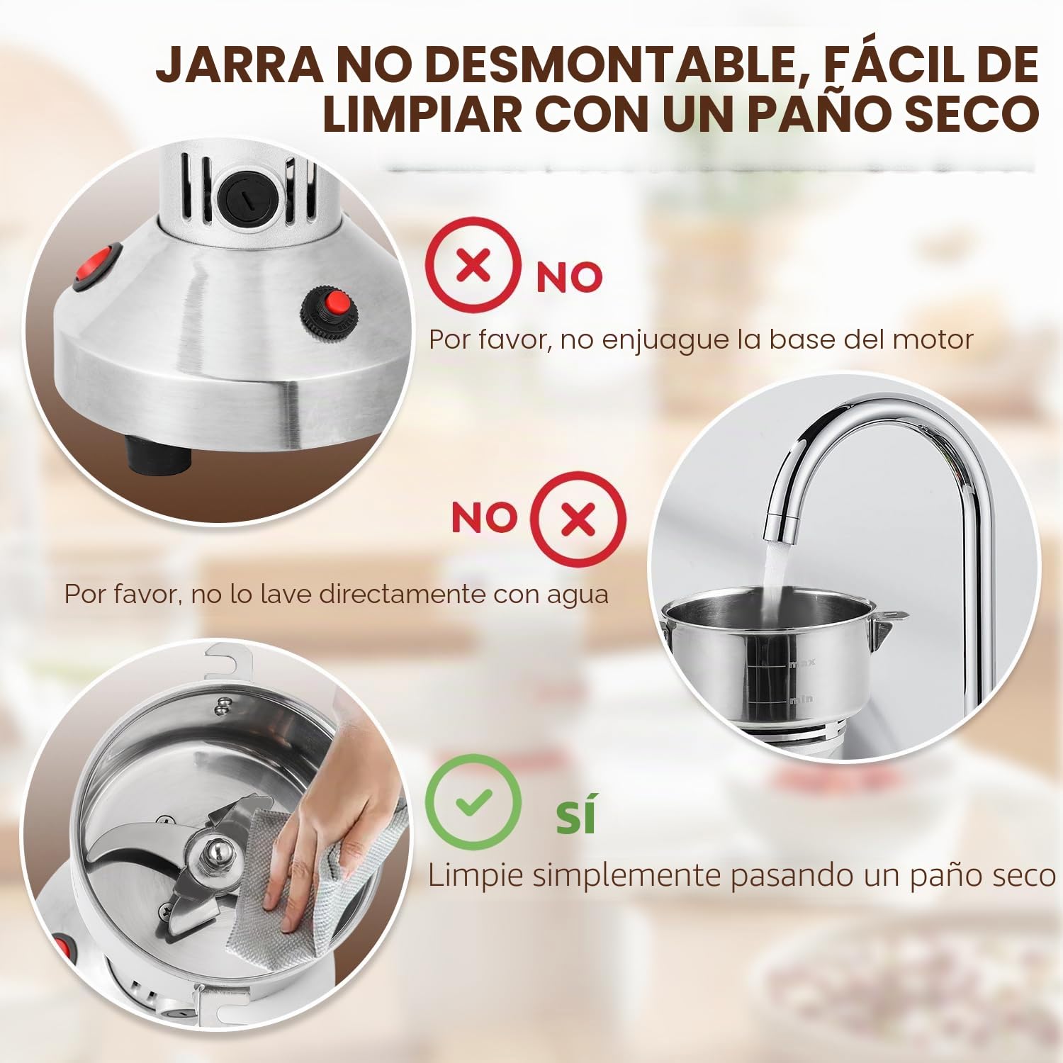 Moongiantgo Molino de Cereales Eléctrico 150g Molinillo de Grano y Especias Acero inoxidable, 950W 28000RPM Motor Comercial & 30s Molienda Superfina de Alta Velocidad, para Cereal/Hierba/Especia/Nuez