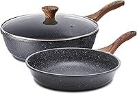 Vista 21 de SENSARTE Sartenes Antiadherentes para Freír, Sartenes con Revestimiento de Granito Suizo para Tortillas, Utensilios de Cocina Saludables Sartén