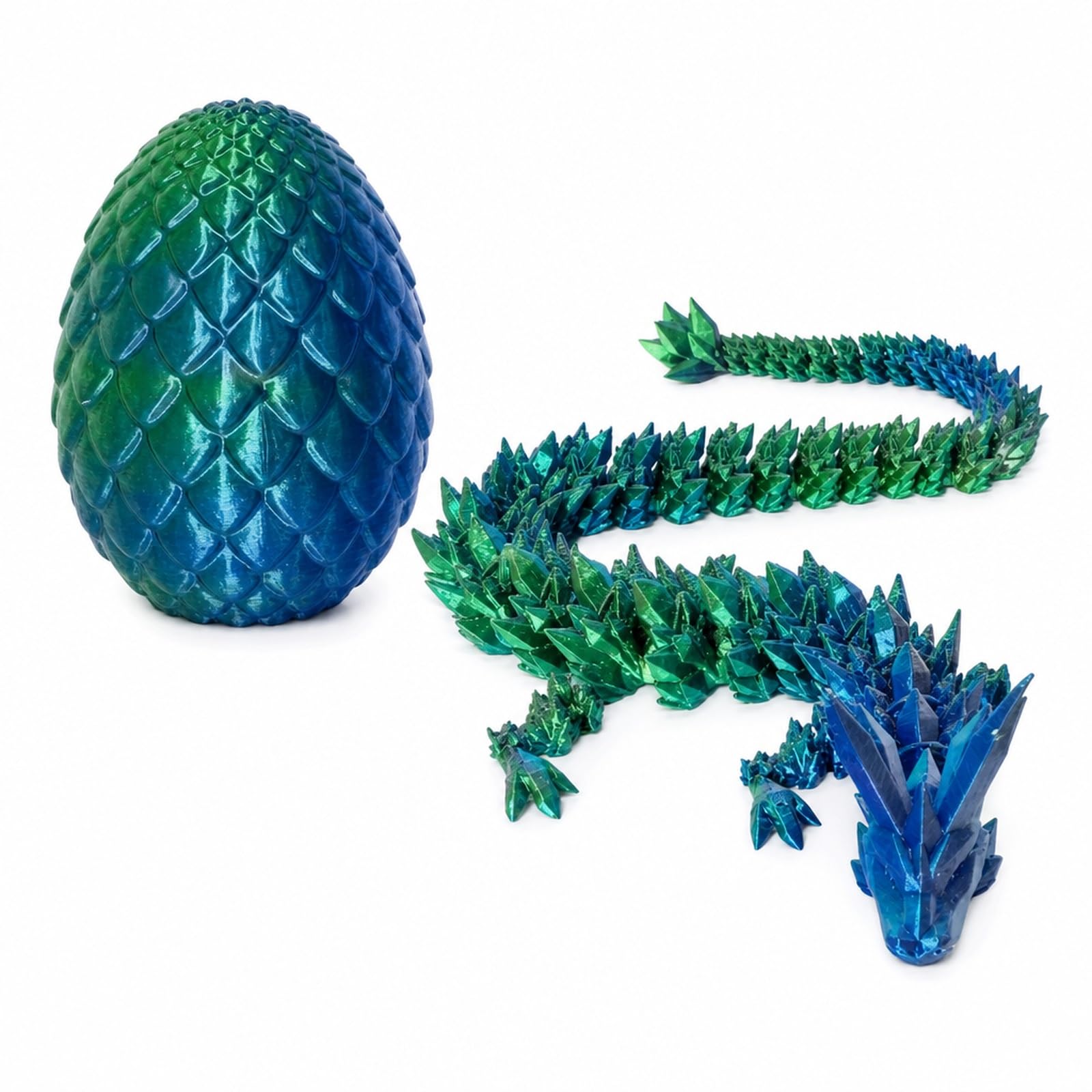 LIMZABE 3D Dragon Eggs with Dragon Inside, Blue-Green 30 cm Dragon Set