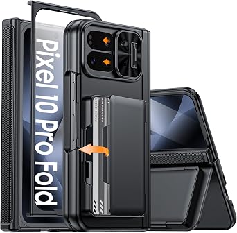 GooseBox for Google Pixel 10 Pro Fold Case Wallet RFID [Cards Holder][Camera Cover][Kickstand] Full Body Shockproof Silicone Protective Phone Case for Google Pixel 10 Pro Fold Black