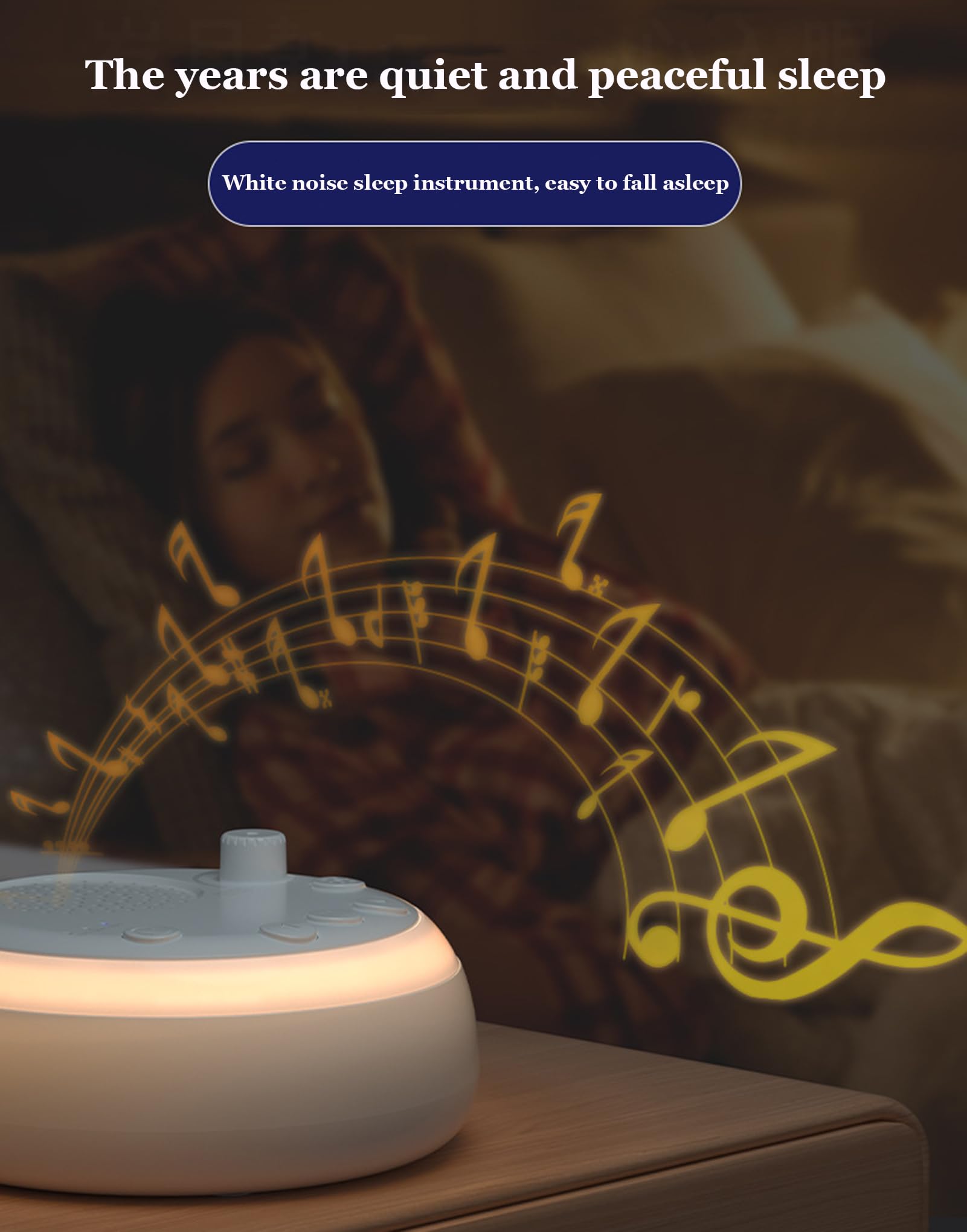 Strumento per Dormire con Rumore Bianco, con 16 Suoni e Livelli rilassanti, 38 Livelli di Volume, 5 Timer e Funzione di Memoria, Perfetto per Bambini, Adulti e Anziani.