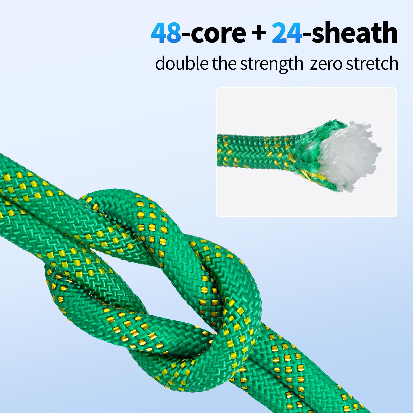Corda da arrampicata resistente da 1,27 cm, per altalena, tiro, uso all'aperto e in palestra (verde)