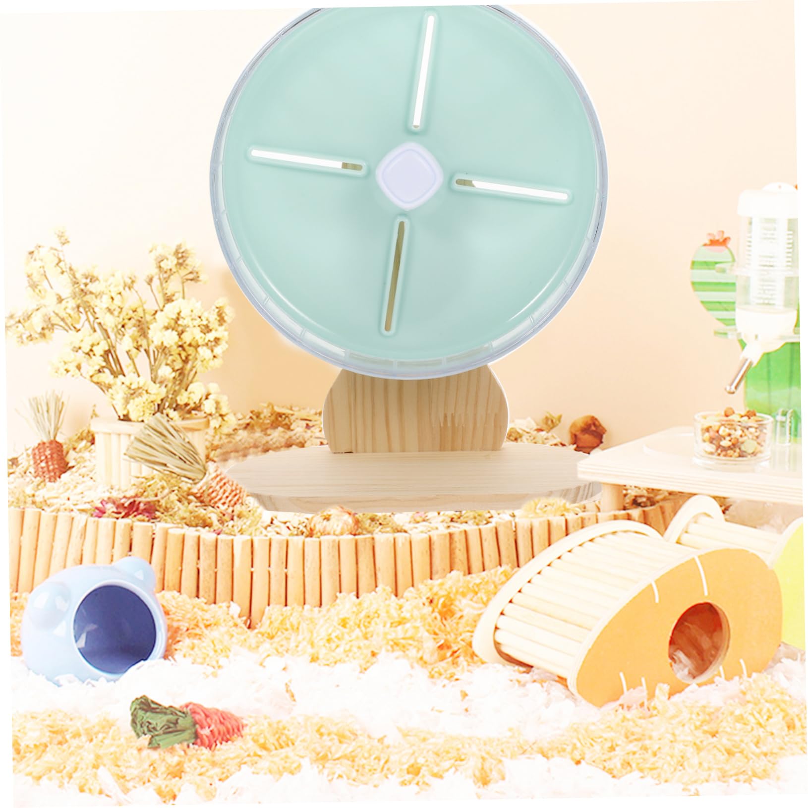 Luxshiny 1 Ensemble Roue de Course Silencieuse pour Petits Animaux Accessoire pour Hamster et Chinchilla Amusement Interactif et du Stress