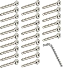 50pcs M6 x 50mm Hexagonal Cylindrical Head Screws Bed Bolts Furniture Screws Flat Head Partial Thread for Furniture Cots Beds and Chairs (M6 x 50)