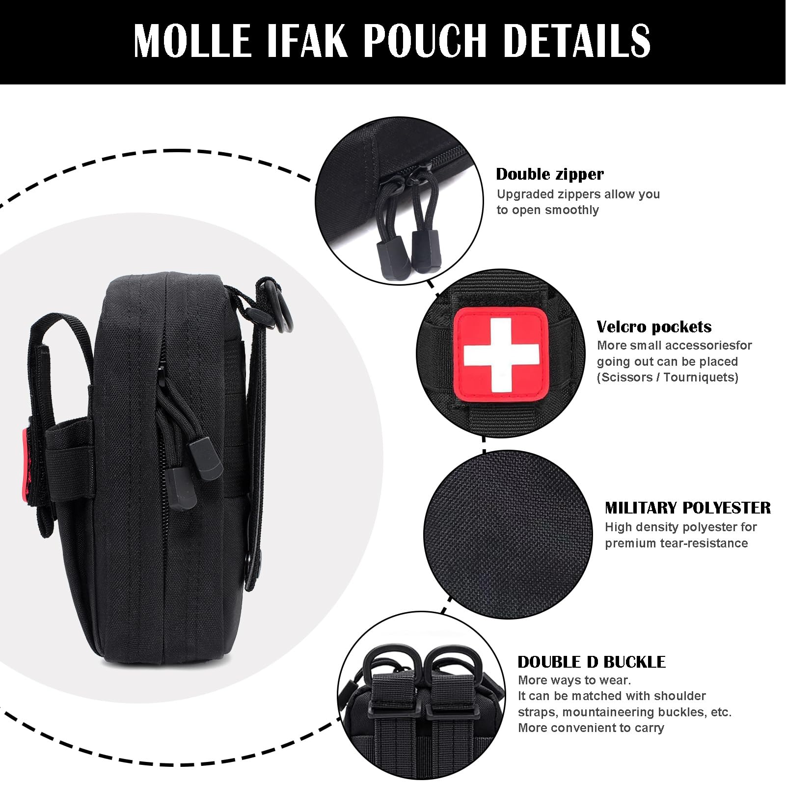 ifak molle Tasche leer erste Hilfe Pouch Taktische Bag Tactical Militär Gürteltasche for Outdoor Camping Survival Reise Wandern und Abenteuer