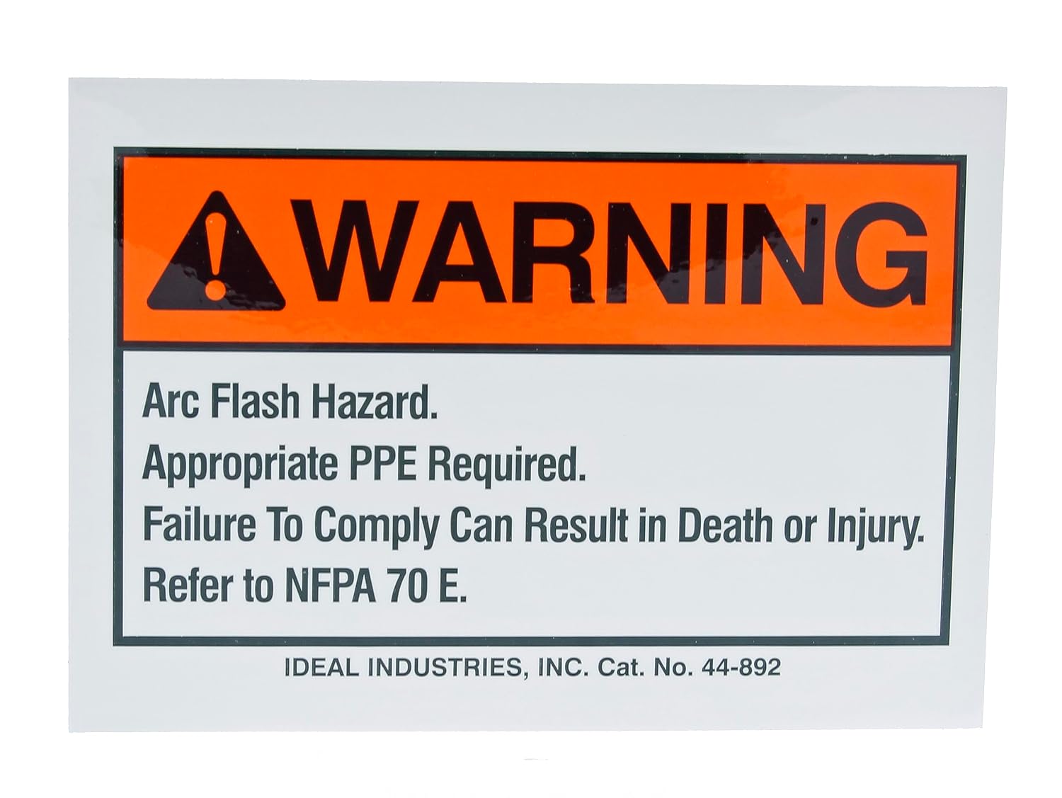 IDEAL INDUSTRIES 44-892 Warning Label, NEC Arc Flash, 3-1/2" x 5" Adhesive (5 Pack)