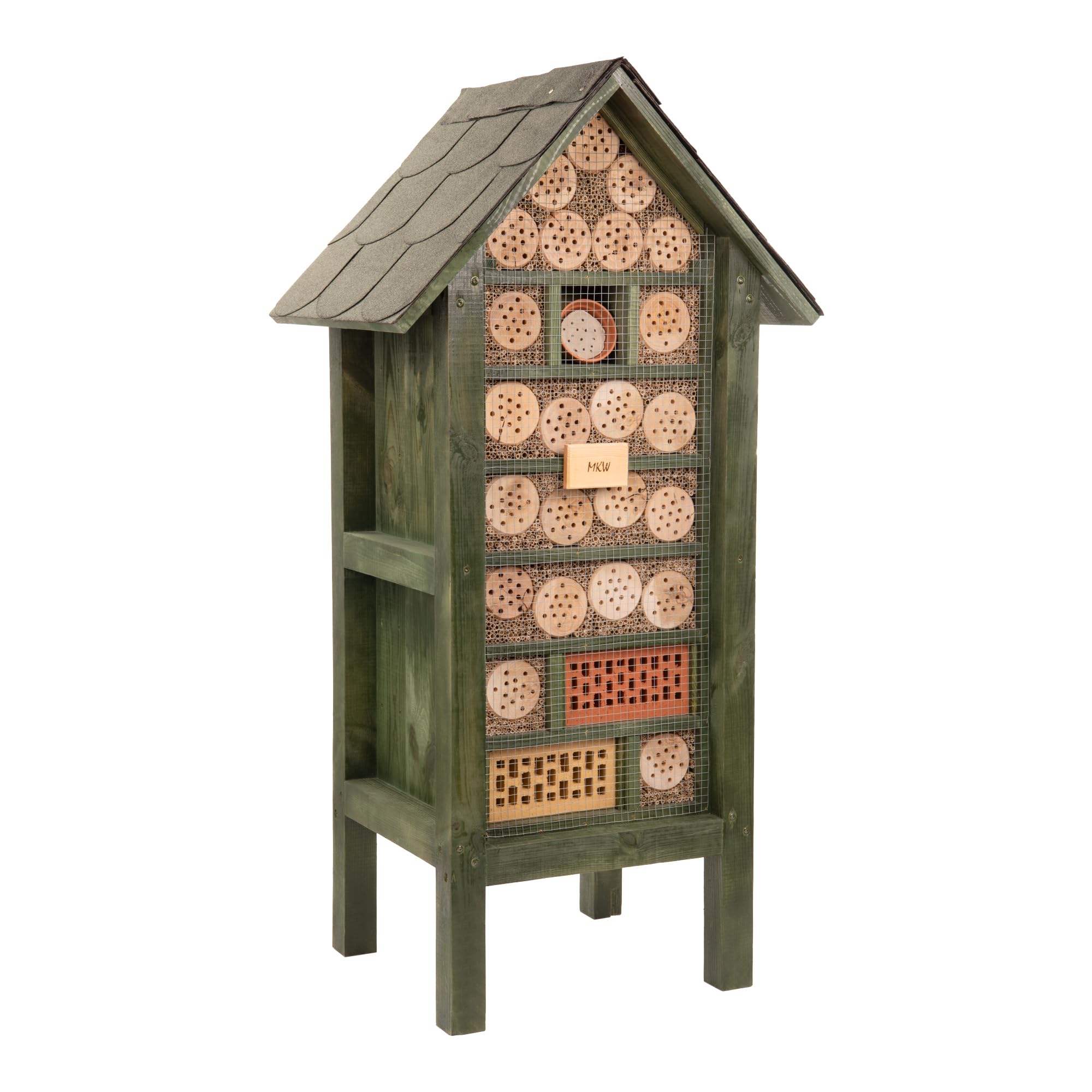 Insektenhotel - Wetterfest - Riesiges gemischtes beidseitig offenes Insektenhotel MKW Nr 2 - Insektenhaus aus massivem Laub- und Nadelholz - für Wildbienen, Marienkäfer & Schmetterlinge - Nisthilfe