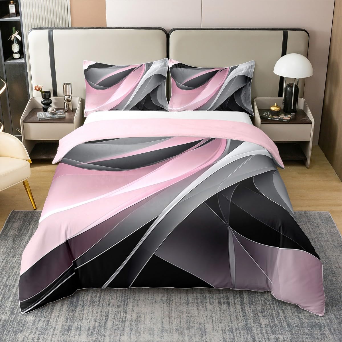 Housse de couette coton 200x200 anti-transpiration géométrique