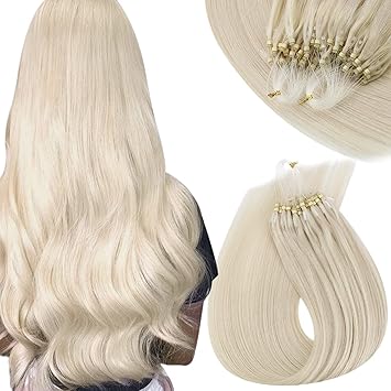Amazon Com Sunny Hair Extension Platinum Blonde Micro Link Hair Extensions Pre Bonded Real Remy Human Hair Extensions Micro Loop Human Hair Extensions Blonde Micro Beads Hair 50g 1g S 14inch Everything Else