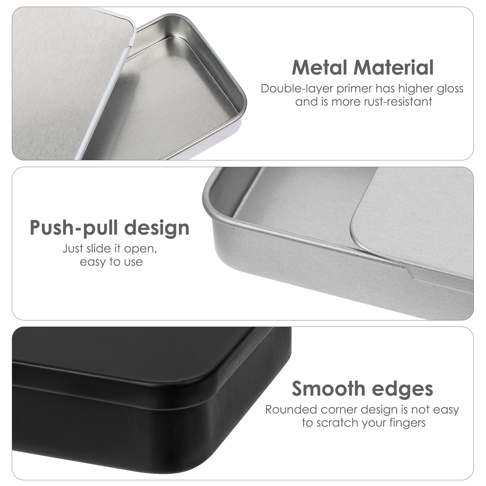 Adorila 6 Pack Portable Dental Floss Case, Metal Sliding Dental Pick Dispenser, Refillable Travel Floss Pick Organizer Case for for Teeth Cleaning