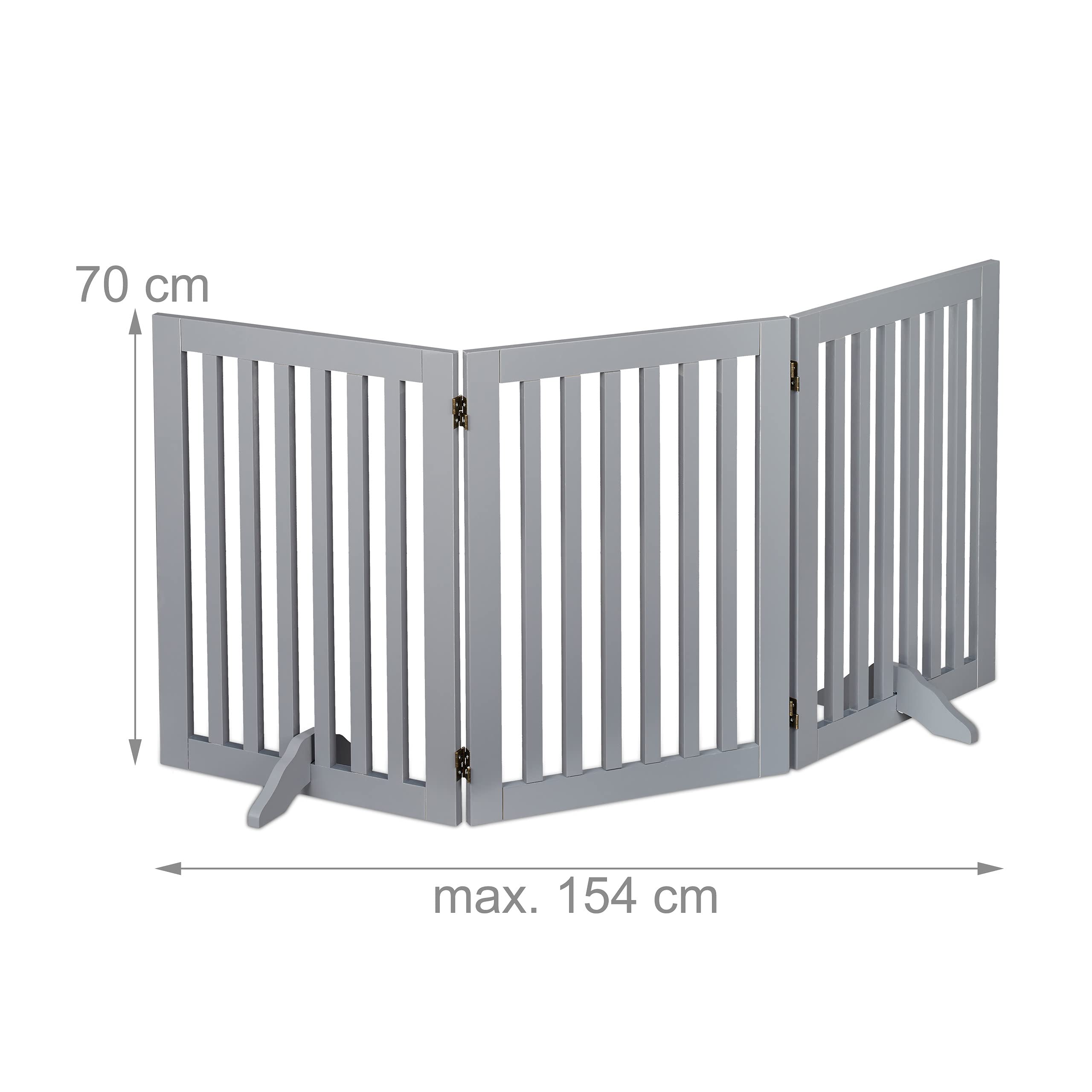 Relaxdays Cancelletto per Animali, Barriera per Cani e Gatti, Recinzione per Scale, Cancellino HxL 70 x 154 cm, Grigio