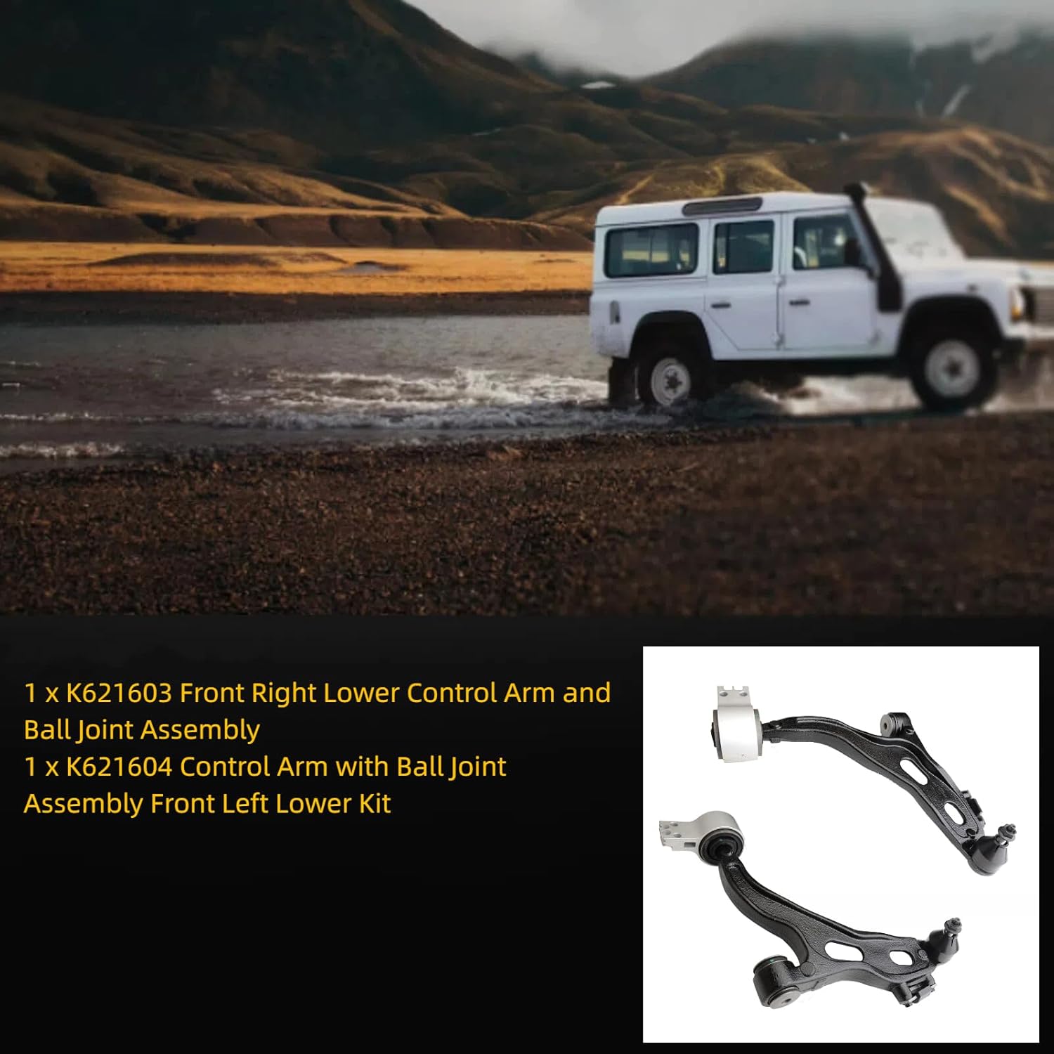 2pc Front Lower Control Arm K621603 K621604 for Ford Freestyle 2005-2007 AWD, for Ford Five Hundred 2005-2007 AWD, Suspension Control Arm Lower for Mercury Montego 2005 2006 2007 AWD