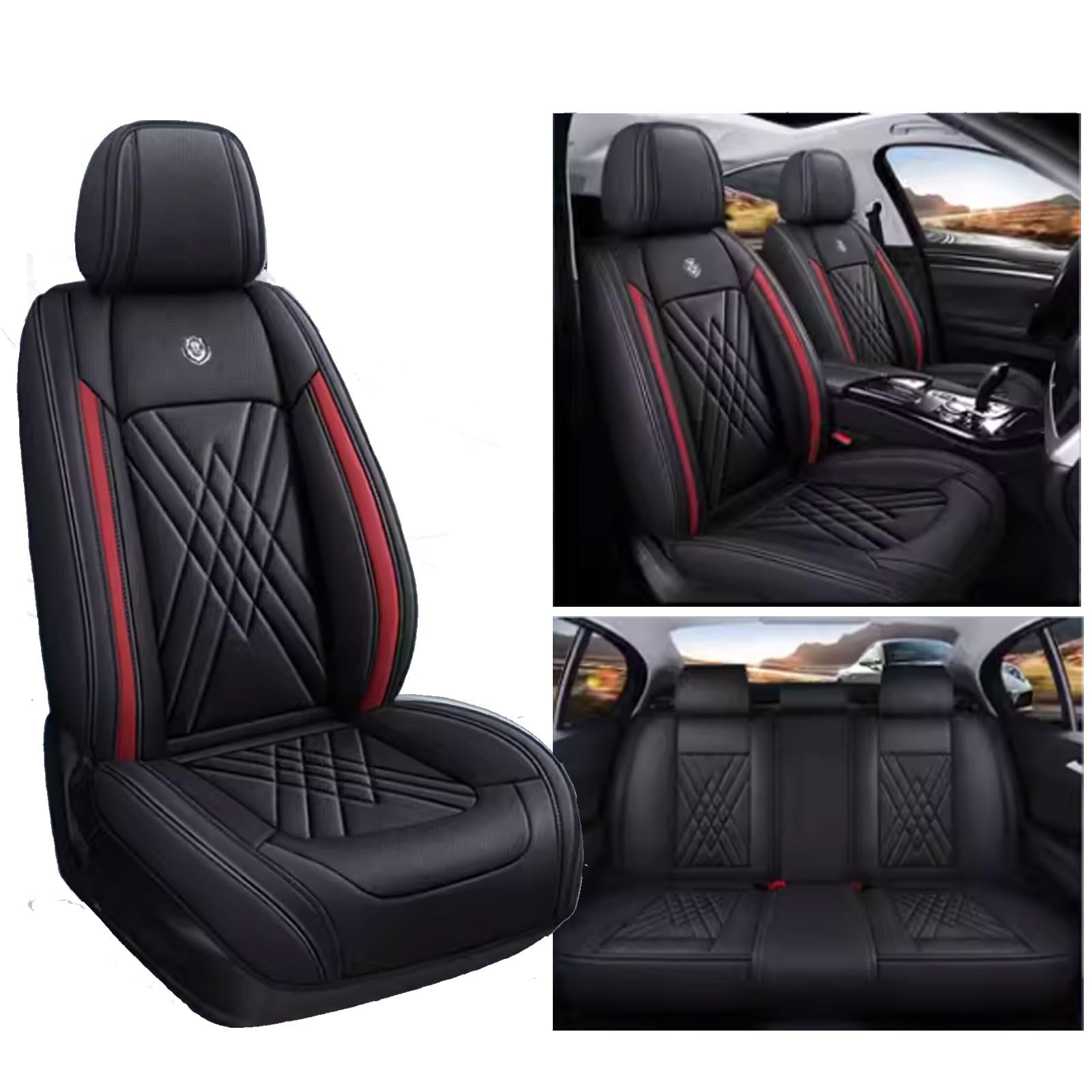 Fundas Asientos Coche para Audi Q3 Q5 A4 A3 A6 Q7 A1 A5 A7 A8 TT R8 1995-2023 2024 5 plazas, Universal Juegos De Cubreasientos Delanteros Y Traseros Funda Asiento Protector Impermeable Cómodo Interior