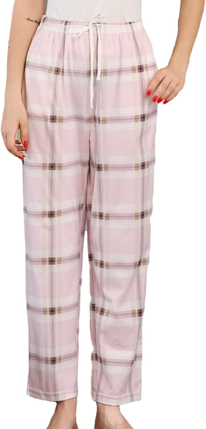 HEARTNICE Women's Flannel Pajama Pants Cozy Plaid Pj Bottoms Printed Warm Lounge with Pockets