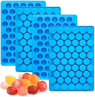 JOERSH Round Candy Molds Silicone Molds for Hard Candy, Gummy, Caramels, Chocolate, Ganache, Ice Cubes, 220 Cavity