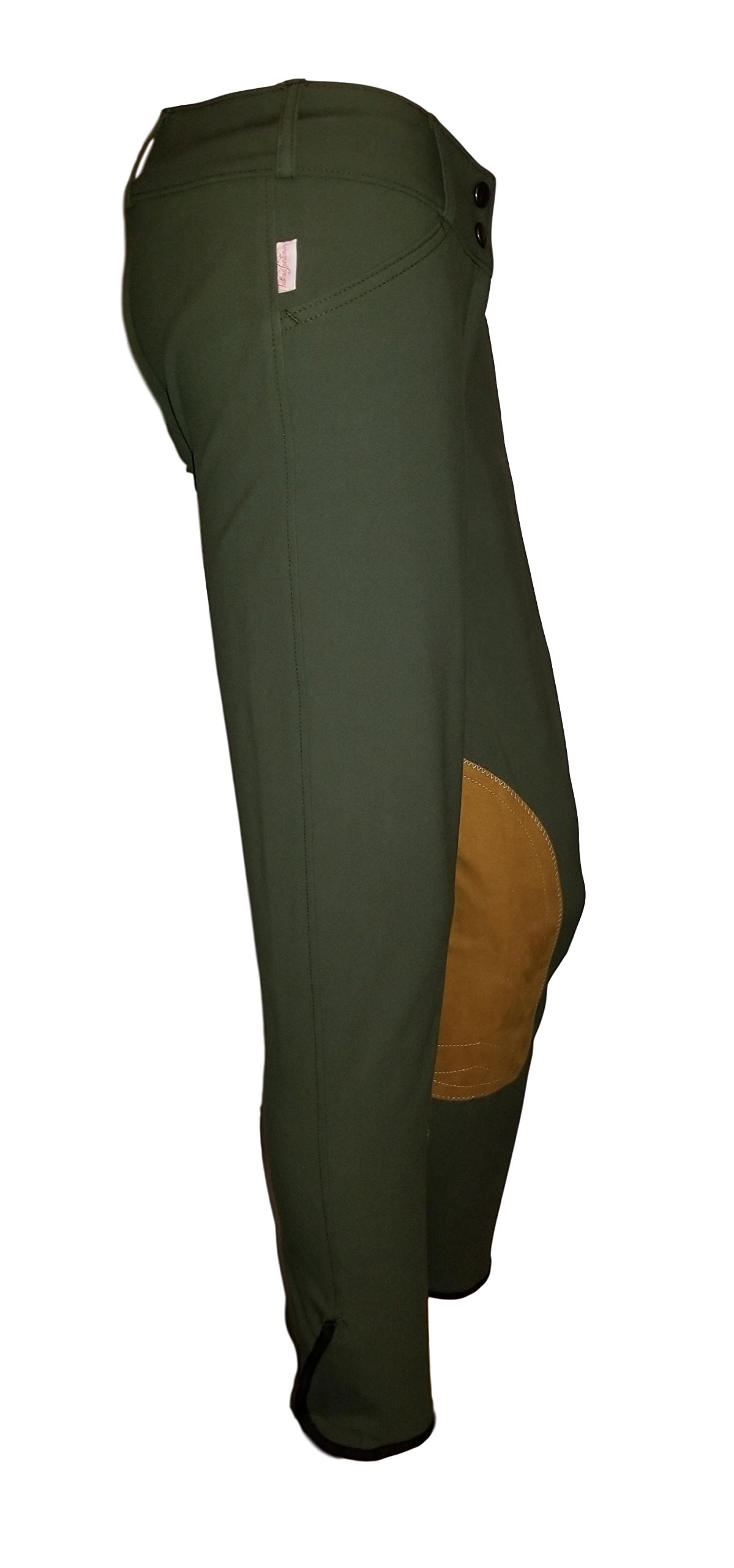 Tailored Sportsman Ladies Trophy Hunter Mid Rise Front Zip (Loden Green/Tan Patch, 32R)