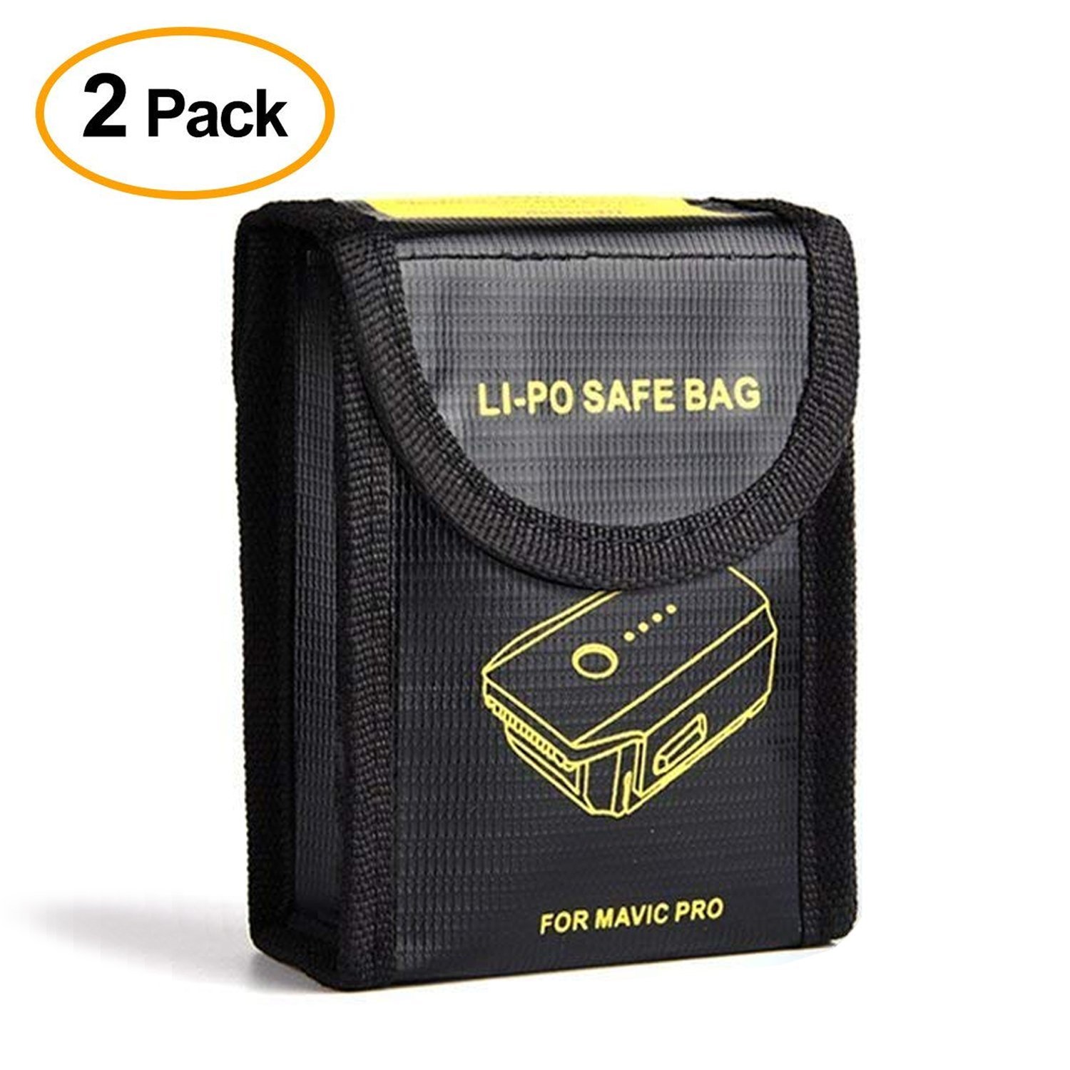 MEGICOT 2 Pcs Fireproof Explosion-Proof Lipo Battery Safe Bag Li-po Battery Guard Safe Pouch Sack Replacement for DJI Mavic Pro Battery Storage (DJI Mavic Not Included)