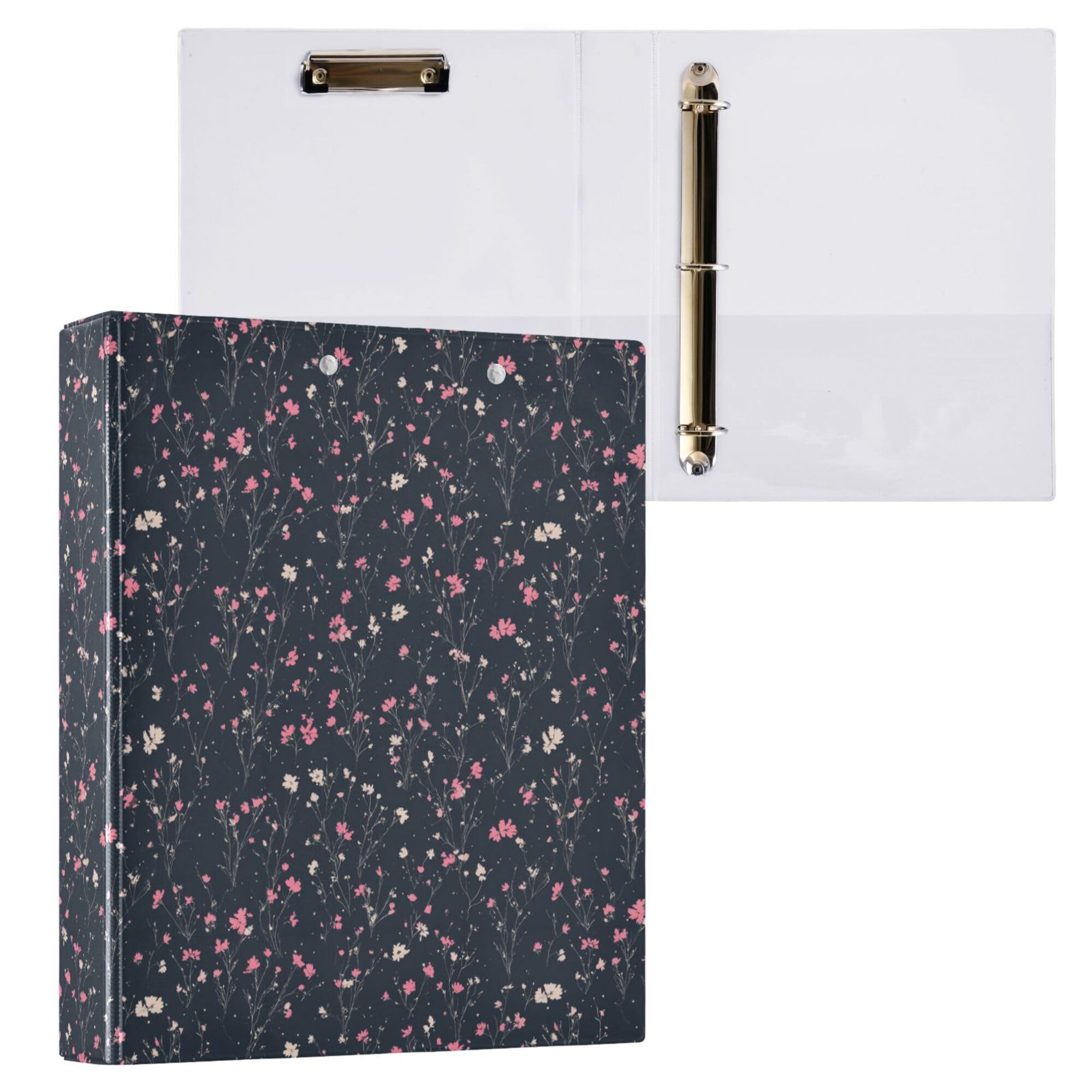 Raccoglitore ad anelli rotondi da 3,8 cm con tasche, confezione da 1/2 raccoglitori universitari per studenti con copertina rigida