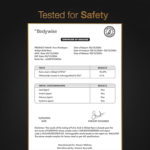 Miniatura 6 de Be Bodywise Gomitas puras de Shilajit del Himalaya Gold I Probadas en laboratorio, sin azúcar añadido, Ashwagandha, Gokshura, ácido fúlvico y más de