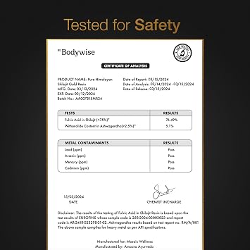 Be Bodywise Pure Himalayan Shilajit Gummies Gold I Lab Tested I No Added Sugar I Ashwagandha, Gokshura| Fulvic Acid & 85+ Trace Minerals I for Men, Women I Non-GMO I 100% Natural & Organic I 60 Gummy