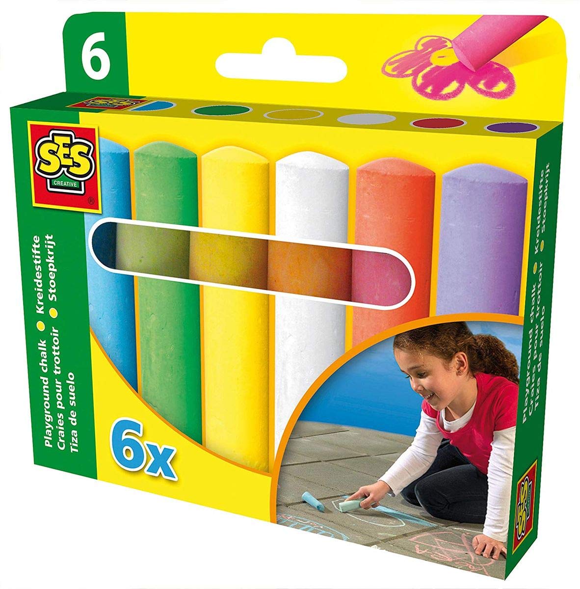 Ses Creative  Kids Playground Chalk 6 Pack - 