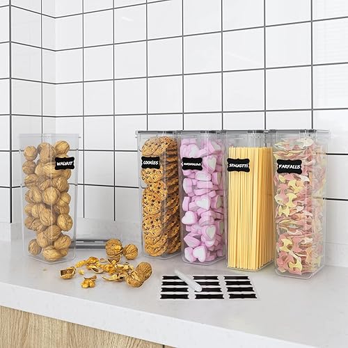 Miniatura 7 de Contenedores de pasta, 4 recipientes herméticos de almacenamiento de alimentos de 2.8 litros, recipientes de espagueti para organización y