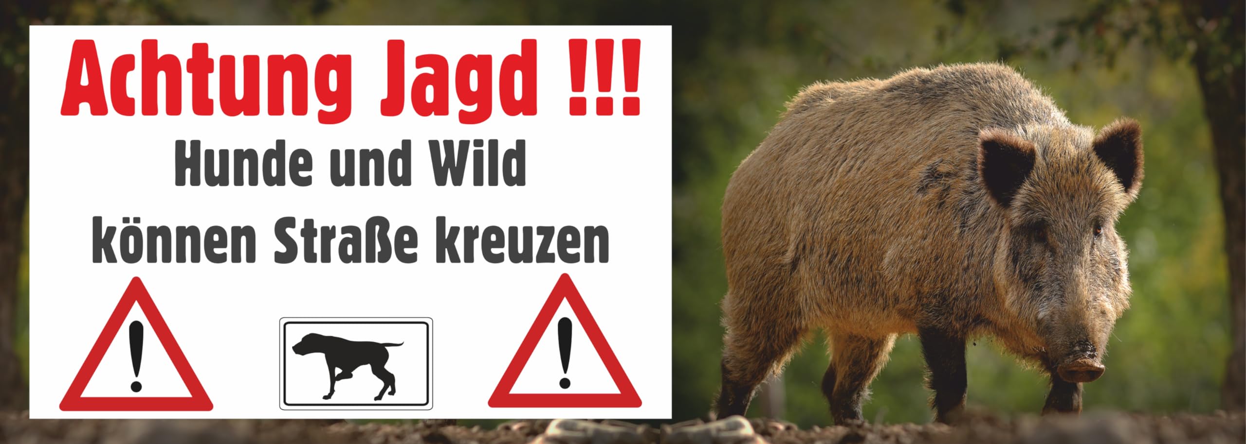 Jagd Sau Banner 200 x 70 cm braun Polyester Vinyl