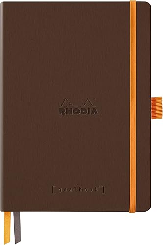 Rhodia 117813C - Diario flexible de balas bronce - A5 - Puntos punteados  240 páginas - Clairefontaine Paper - 3.17 oz - 2 cintas - Cierre elástico