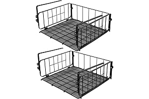 2-Pack Hanging Wardrobe Closet Organizer, Wire Basket