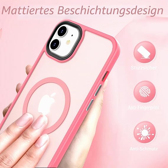 CACOE for iPhone 12/12 Pro Case with Military Protection for MagSafe Mobile Phone Case für iPhone 12/12 Pro CaseTransluzente Matte37×N52 Magnete12 Fuß Fallschutz2400 GS MagnetkraftErhöhter Kameraschutz