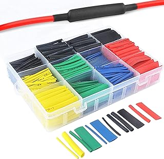 Nyganmelloz 530pcs/set Heat Shrink Tubing Insulation Shrinkable Tube Assortment Electronic Polyolefin Ratio 2:1 Wrap Wire Cable Sleeve Kit Fire Retardant Electrical Wire Cable Wrap