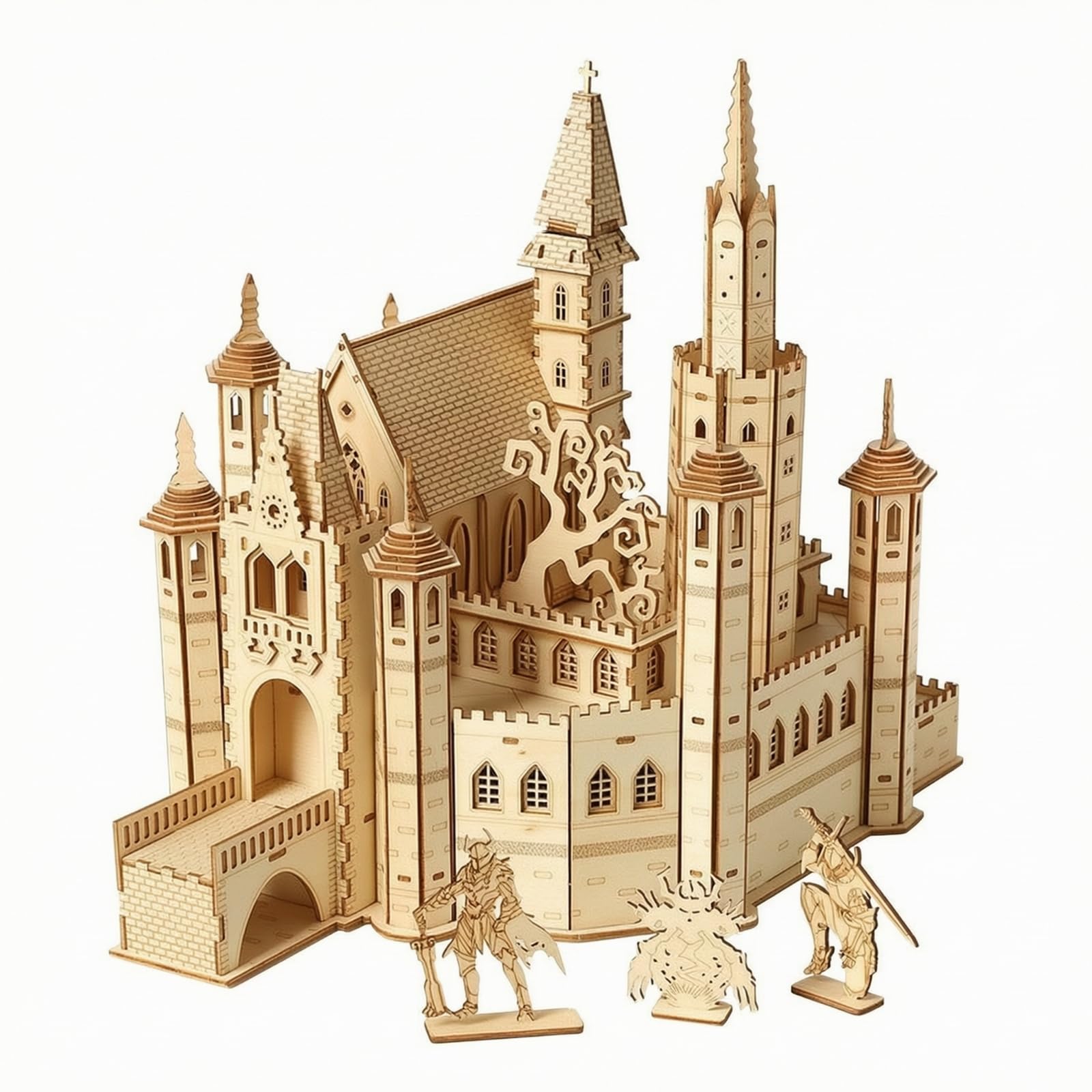 Modello di Fantasy 3D in Legno Regalo Creativo Puzzle di Fantasy con Figure Atmosfera Magica per Studio