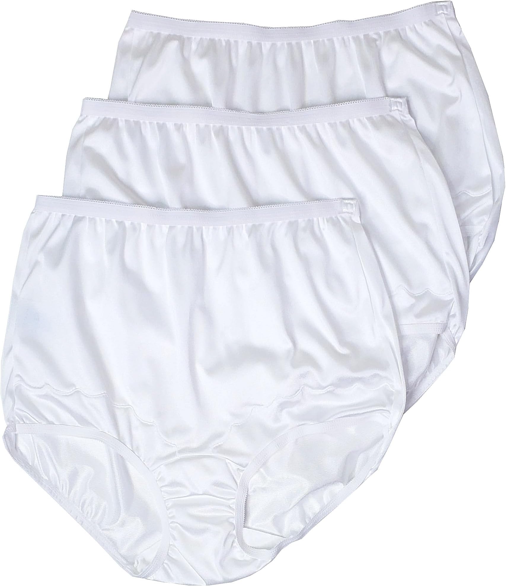 Dixie BelleWomen's Underwear Nylon Brief High Waist Scallop Trim 3-Pack 719